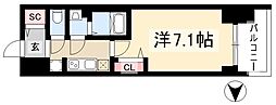 プレサンスNAGOYAファスト 1Kの間取図画像