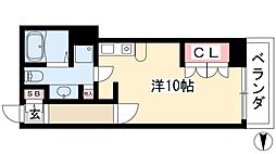アルドゥ6 ワンルームの間取図画像