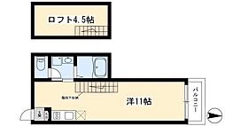 Estudio南脇 ワンルームの間取図画像