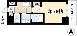 ディアレイシャス泉 1Kの間取図画像
