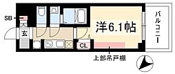 プレサンス上前津ディアシス 1Kの間取図画像
