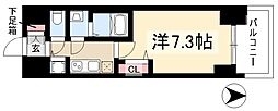 プレサンスジェネ丸の内 1Kの間取図画像