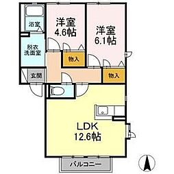 ラフィナート 2LDKの間取図画像