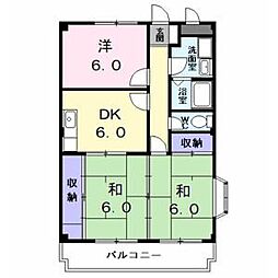 レジデンス柳森 3DKの間取図画像