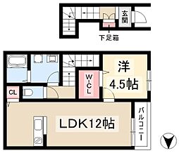 リーブルファイン戸田 1LDKの間取図画像