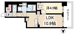 プレサンス名駅南ブリエ 1LDKの間取図画像