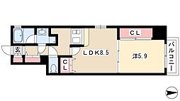 ライブコート泉 1LDKの間取図画像