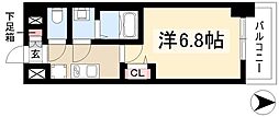 ディアレイシャス名古屋太閤通3 1Kの間取図画像