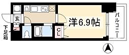 プレサンスサカエリバースタイル 1Kの間取図画像