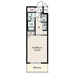 S-RESIDENCE金山WEST 1Kの間取図画像
