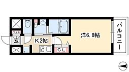インプルーブ鶴舞 1Kの間取図画像