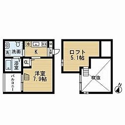 ローズピーク ワンルームの間取図画像