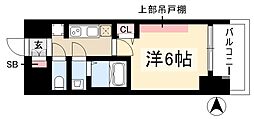 プレサンス名古屋ルクソリア 1Kの間取図画像