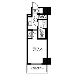 エスリード栄ラ・ヴィ 1Kの間取図画像