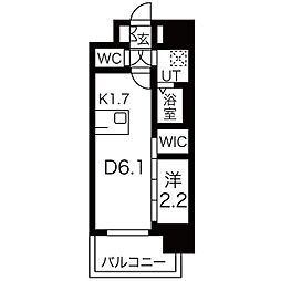 メイクスWアート上前津V 1DKの間取図画像