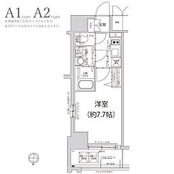 エスリード栄ル・クール 1Kの間取図画像