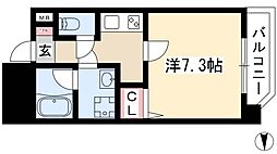 エコロジー栄レジデンス 1Kの間取図画像