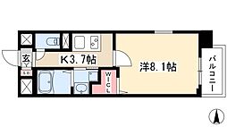 ノイグランツD 1Kの間取図画像