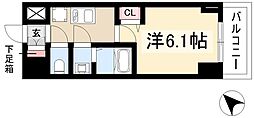 ディアレイシャス今池 1Kの間取図画像