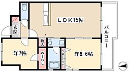 グランシャリオ金山 2LDKの間取図画像