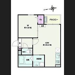 Jackosugi1 1LDKの間取図画像