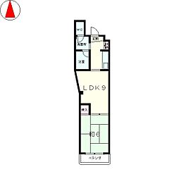 プレアール浜大津 4階1LDKの間取り
