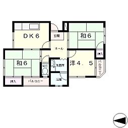 中村マンション 3階3DKの間取り