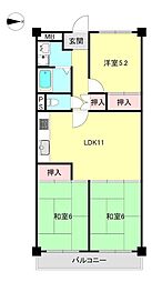 ルネ大津1号棟 9階3LDKの間取り