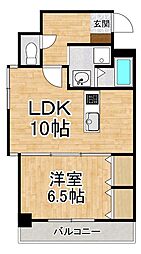 高栄京町マンション 7階1LDKの間取り