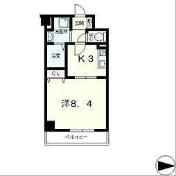 グレース大嘉 1Kの間取図画像