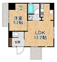 ミラージュにおの浜 1LDKの間取図画像