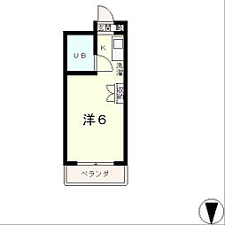 レジデンスウィズ ワンルームの間取図画像