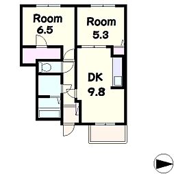 グレースコンフォート 1階2LDKの間取り