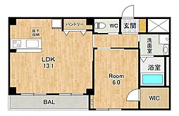 フロンティア 1LDKの間取図画像