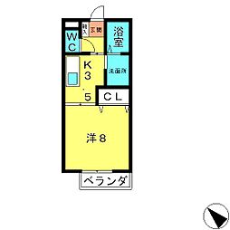 グランシャリオ北山 1Kの間取図画像