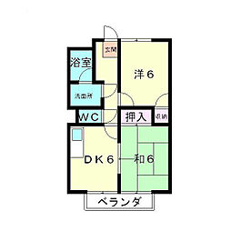 ハイランド1 2DKの間取図画像