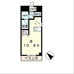 エンゼルプラザeast1 4階1Kの間取り
