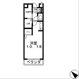 メゾン大将軍 1Kの間取図画像