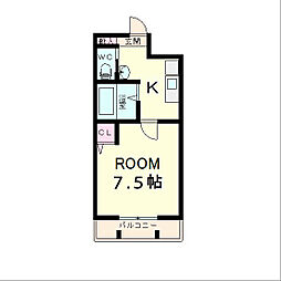 ピュアドミトリーシミズ 1Kの間取図画像
