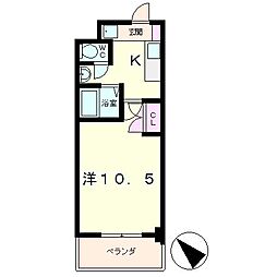 PALACIOK2 1Kの間取図画像