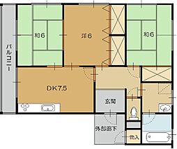 パルティール 3DKの間取図画像