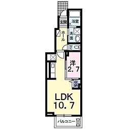 フローリッシュ 1階1LDKの間取り