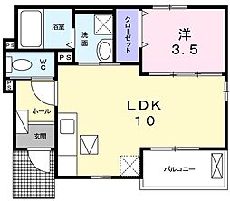 パルファン 1LDKの間取図画像