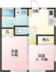 プリレカーサ 1階2Kの間取り