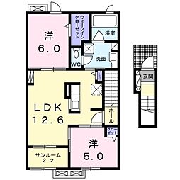ロジュマンココティエ3 2LDKの間取図画像