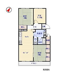 ハイム沖田 3LDKの間取図画像