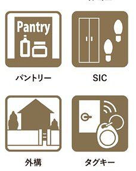 SICは土間続きだから汚れを気にせず収納OK!!キッチン横のパントリーは生活感を隠して見た目もスッキリ！まとめ買いや冷凍品の管理にも便利で、家事効率アップ！