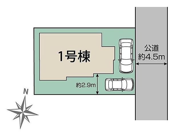 お庭や駐車スペースを二台確保した余裕のある区割りとなっております!