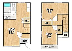 プチ・す・まいる壱番館 2階2LDKの間取り