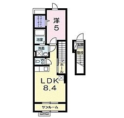 エスポワール 1LDKの間取図画像